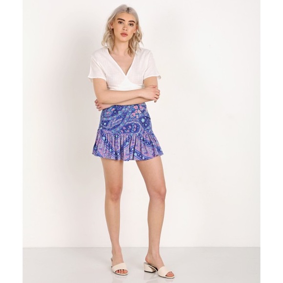 Spell & the Gypsy Collective Indigo City Lights Mini Skirt - Picture 1 of 16